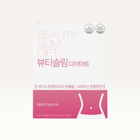 BEAUTY SLIM (CLEANSE) OBESITY DETOX CLEANSE & 8-IN-1 DIET ACTION — product and original packaging on an ivory background