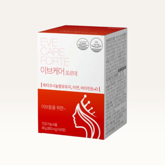 EVE CARE WOMEN’S HORMONAL CARE — product and original packaging on an ivory background
